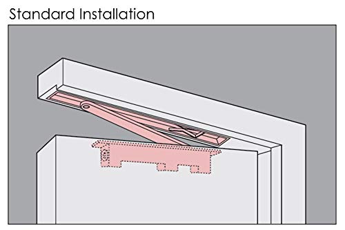NHN1628U-M Concealed Door Closer, Non-Handed, Heavy-Duty, Up to 88lbs. Doors, Non-Compatible with Larson Door, Dual Speed Control, Invisible Door Closer - size: Spring force 2-3, Up to 88lbs doors