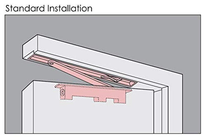 NHN1628U-M Concealed Door Closer, Non-Handed, Heavy-Duty, Up to 88lbs. Doors, Non-Compatible with Larson Door, Dual Speed Control, Invisible Door Closer - size: Spring force 2-3, Up to 88lbs doors