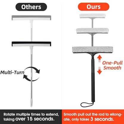 16-59" Telescopic 2-in-1 Window & Shower Squeegee for Glass Doors