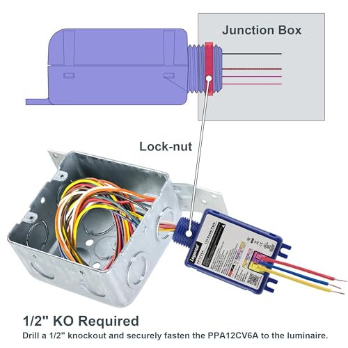 12V Power Pack for Low Voltage Sensor,120-277VAC Input, 0-10V Dimming, Relay Built-in