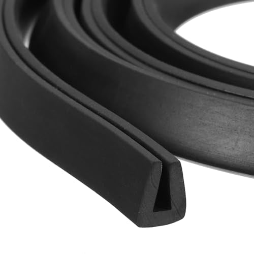 uxcell U Channel Edge Trim, 16.4ft Length Rubber Guard Seal Strip Edge Protector Flat Type Fit for 3mm Edge, (11/32" W x 3/8" H) Black - size: Fit 3mm x 16.4'L x 3/8"H x 11/32"W