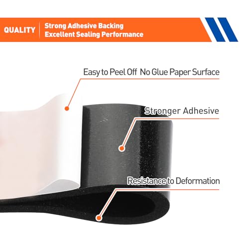 MAGZO 3/8in Wide X 1/4in Thick Narrow Foam Tape for Vents - size: 3/8in* 1/4in * 26FT