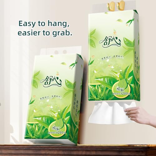 4-Ply Hanging Facial Tissues, 6 Pack (7,680 Sheets Total) - Ultra Soft, High-Capacity Soft Pack Tissues for Bathroom, Kitchen, and Car - Space-Saving Wall Mount Design - size: 1280 Count (Pack of 6)
