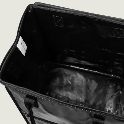 Reusable Grocery Bags on 4 Wheels, 18 Gallon Rolling Shopping Tote Bag - color: Black