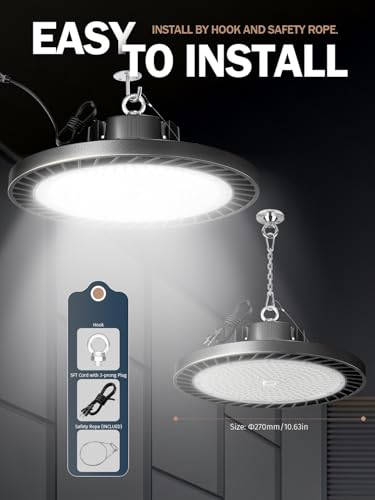 lvsdak LED High Bay Lights 250w (Eqv.1000w Mh/Hps/Hid) 5000K 37500lm 6 Pack - size: 250W 6P