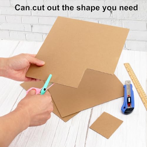 100 Pack 10"x 10" Corrugated Cardboard Sheets, Flat Cardboard Layer Pads 2 mm Thickness, Flexible Packaging Inserts for Shipping, Mailing, and Crafts, by IHDYPPEW - size: 100 Pack 10"x 10" brown
