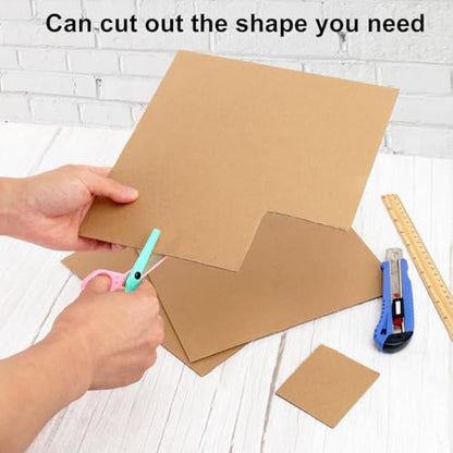 100 Pack 10"x 10" Corrugated Cardboard Sheets, Flat Cardboard Layer Pads 2 mm Thickness, Flexible Packaging Inserts for Shipping, Mailing, and Crafts, by IHDYPPEW - size: 100 Pack 10"x 10" brown