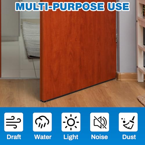 Pangda 2 Pcs Under Door Seal Door Bottom Seal 36" Long 1 3/4" Wide, Black - color: Black