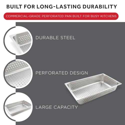 Winco Full Size Pan Perforated, 4-Inch, Medium - size: 4" Deep