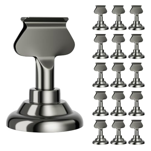 ERYTLLY 16 PK Place Card Holders 1.7 inches Table Card Holder Steel Card Holders for Weddings,Birthdays,Photos, Memo Notes, Restaurants (Black) - color: Black