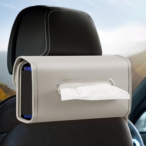 WHHMK Large Car Tissue Holder Refill Easily Clamshell Opening, Grey 1PC - color: Grey 1 Pack