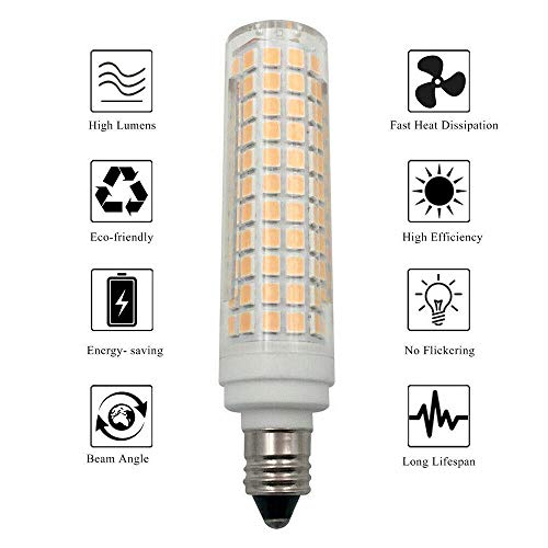 Lxcom Lighting E11 LED Corn Bulb 15W Dimmable Ceramic Candelabra Bulbs (4 Pack)- 136 LEDs 2835 SMD 1500LM Warm White 3000K 120W Equivalent T3/T4 JDE11 120V Lamp for Home Lighting - size: 2 Count (Pack of 2)