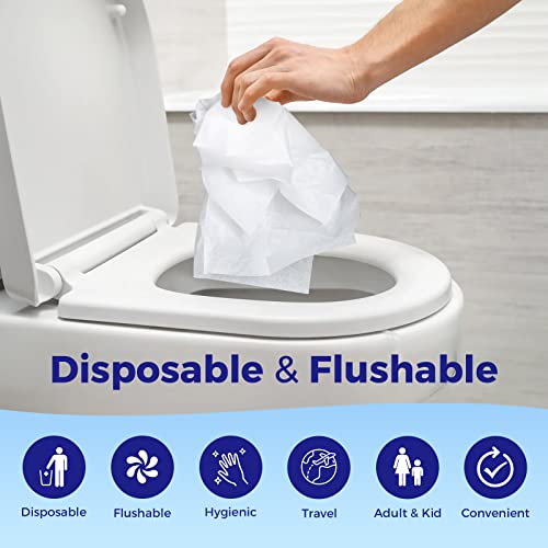 YGDZ Toilet Seat Covers Disposable (110 pack), XL Flushable Toilet Seat Covers Travel Paper Toilet Seat Cover for Kids Potty Training, Adults, Biodegradable Travel Essential Accessories for Airplane - size: B-XL Size