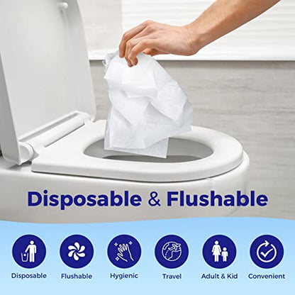 YGDZ Toilet Seat Covers Disposable (110 pack), XL Flushable Toilet Seat Covers Travel Paper Toilet Seat Cover for Kids Potty Training, Adults, Biodegradable Travel Essential Accessories for Airplane - size: B-XL Size