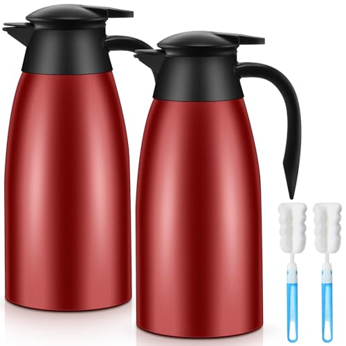 Norme 2 Pcs Thermal Coffee Carafe Creamer, Wine Red, 68 oz - color: Wine Red, size: 68 oz