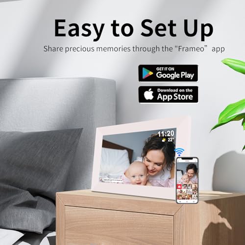 Frameo 10.1" Digital Picture Frame White, Smart WiFi Digital Photo Frame with IPS Touch Screen, 1280x800 HD Display, 32GB Auto-Rotate Wall Mountable, SD/USB Slot, Instant Sharing via Frameo App - color: 10.1 inch-White-Support Wifi