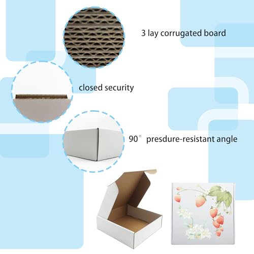 10x10x3 Inch White Shipping Boxes 25 Pack,Craft Gift Boxes,Bulk of Mailers - size: 10''x10''x3''