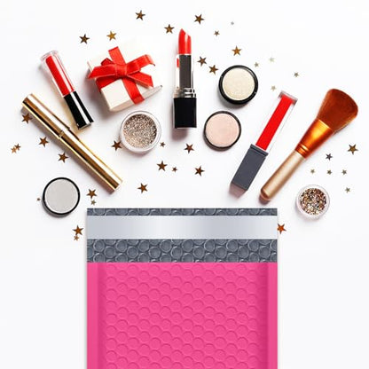 UCGOU Bubble Mailers 4x8" Hot Pink 100 Pack Usable Size 4x7" Shipping Bags - color: Hot Pink, size: 4x8" 100PC