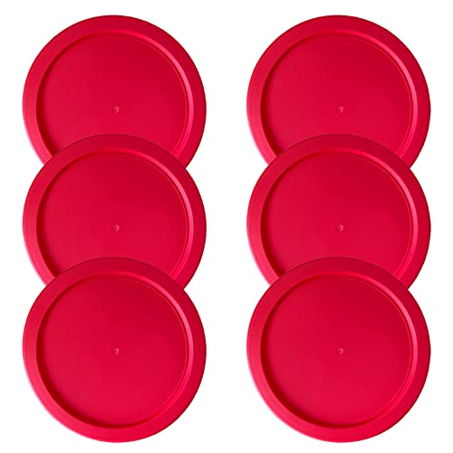 Replacement Lids fits Pyrex 2-Cup Glass Food Storage Container Bowls, 5-Inch Plastic Round Lids Covers for Pyrex 7200-PC, Airtight & Leakproof (6-Pack, Red) - color: Red, size: 6-Pack