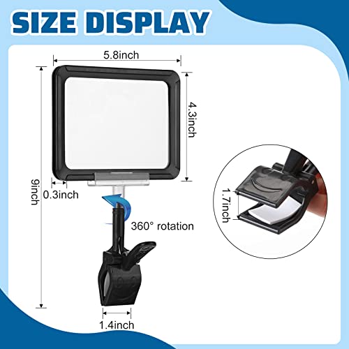 SATINIOR 15 Set Acrylic Sign Holder Clips Clamp for Price Displays, Black