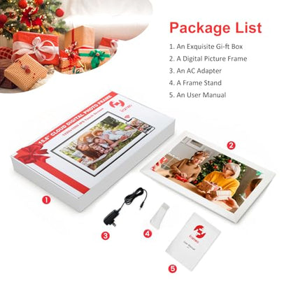 Frameo 15.6 Inch Digital Picture Frame WiFi, White Digital Photo Frame 1920x1080 IPS HD Touchscreen, 32GB Storage Share Photos/Videos, Tabletop&Wall-Mounted, Wedding, Birthday, Gifts for Loved Ones - color: 15.6 inch-White-Support Wifi