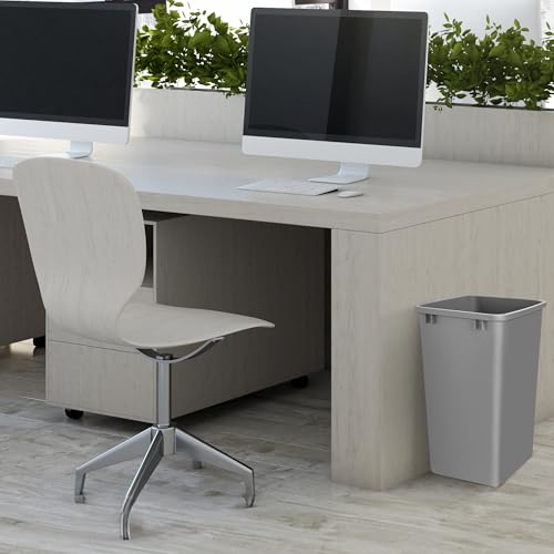 Rev-A-Shelf Double Pullout Garbage Trash Cans for Kitchen Cabinets, 35 Qt - color: Silver, style: 2 Pack