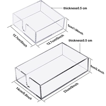 Boao 2 Pieces Acrylic Cocktail Napkin Holder, 5 x 5 Inch, 9 x 5.5 Inch - size: 5 x 5 Inch, 9 x 5.5 Inch