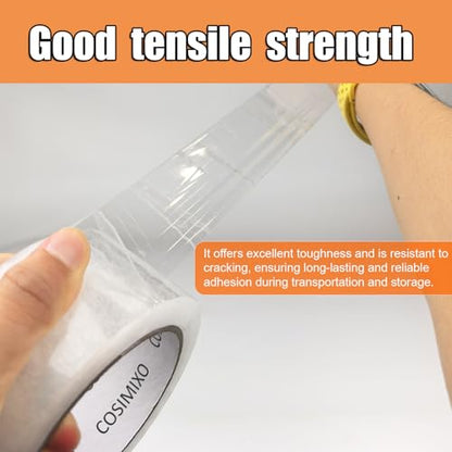 COSIMIXO Heavy Duty Clear Packing Tape 2.5Mil x 1.88" x 55Yards, 6 Rolls with Dispenser, Industrial Transparent Packaging Tape for Shipping Moving Sealing - size: 2.5Mil x 1.88" x 55Yds 6-Pack