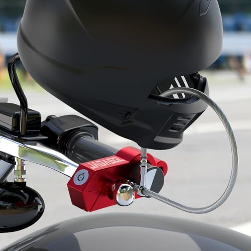 JAGASOL Motorcycle Handlebar Lock, Helmet & Brake Anti-Theft Lock Red - color: Red