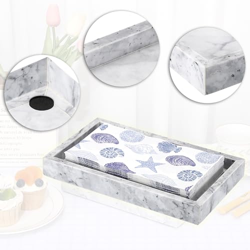 Sumnacon Bathroom Napkin Holder Countertop Stylish Napkin Holders for Paper Napkins Hand Towels Bathrooms Guest Towel Holder Marble Flat Napkin Holder for Vanity Back of Toilet Dining Table Kitchen