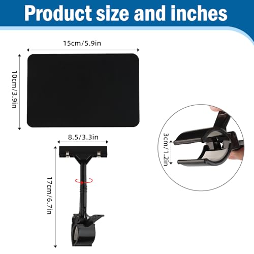 10 Pack Plastic Chalkboard Signs with Long Clip, Double Head Rotating Display Price Tags Merchandise Clip Holder for Business Retail Food Clothing Rack Shelf Basket Sign Display (Black) - color: Black-2