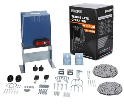 Sliding Gate Opener with Remote Controls & Security Photocell Sensor,Chain Driven AC Motor for Gate up to 1350lb (AT1350 Automatic Gate Opener Kit) - size: AT1350