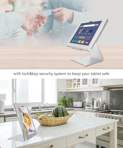 Desk Anti-Theft stand Holder for iPad 11"(A16)11th Gen/10.9"10th Gen(Silver