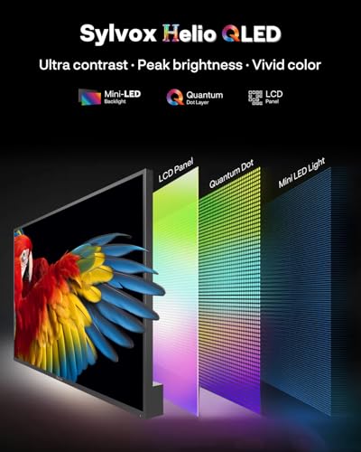 SYLVOX 65 inch Outdoor Mini-LED QLED TV, 4K Ultra HD Smart Google TVs, 2000 Nits Full Sun, Anti-Glare Screen, 120Hz Refresh Rate, IP55 Waterproof, Dual 30W Dolby Atmos Speaks (Cinema/2025) - size: 65-inch, style: Cinema