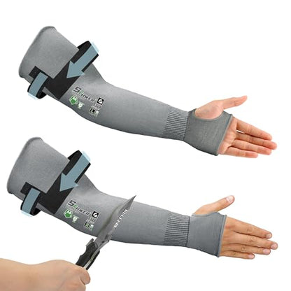 Schwer 10 Pairs 18in A6 Cut Resistant Arm Sleeves for Gardening, S914 - color: Grey-updated, size: 18 In-10 Pairs