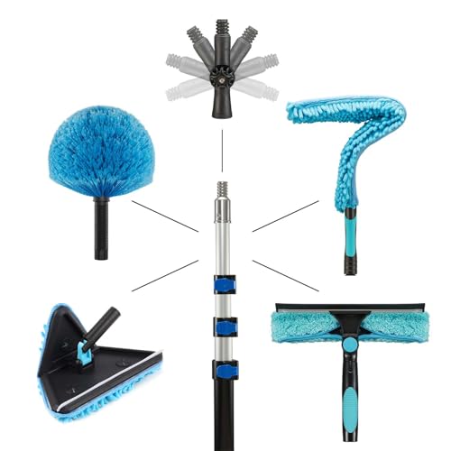20ft Painted Wall Mop, 12ft Extension Pole, High Ceiling Cleaning Tool - size: 12ft