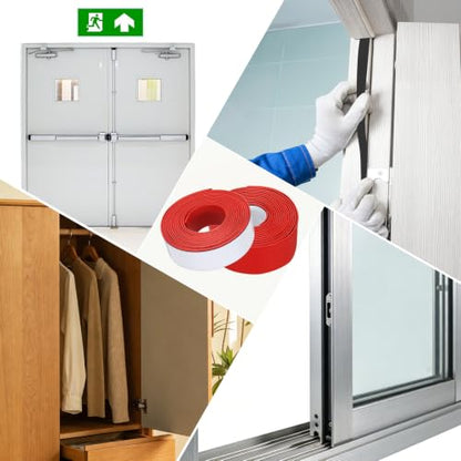 Smoke Fire Seal Strip 9.8Ft 40mm/1.57" Wx 2mm/0.08" T Red - color: Red, size: 9.8FT x 40mm / 1.57" W x 2mm / 0.08" T