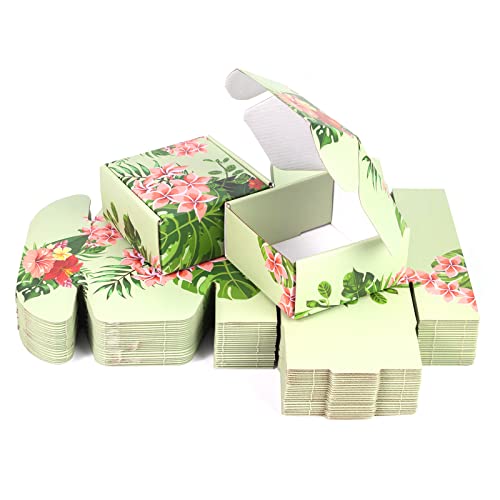 Hawaiian Flower Shipping Boxes Pack of 25-4x4x2 inches Hawaiian Floral Gift Boxes Small Cardboard Corrugated Mailer Shipping Boxes for Small Business Packaging Shipping Mailing - color: Hawaiian Flower, size: 4x4x2in