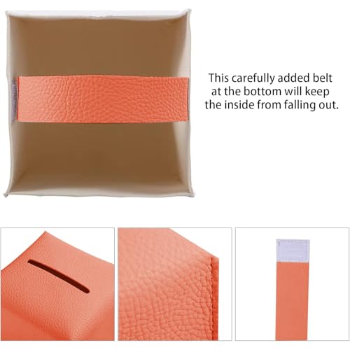 2 Pack 5"x5"x5" Square PU Leather Tissue Box Holders for Home & Office - color: Rose Gold