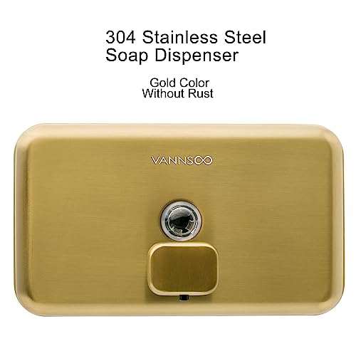 Wall Mounted Commercial Soap Dispenser Bathroom, Horizontal Gold - color: Horizontal Gold