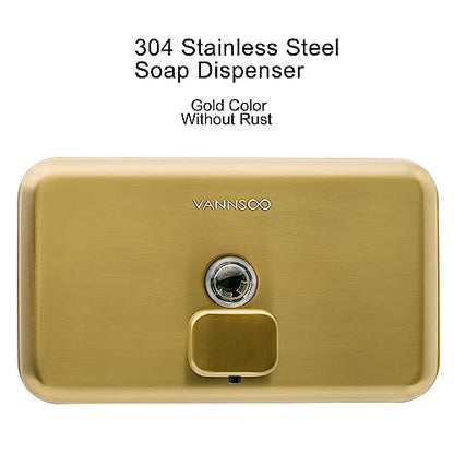 Wall Mounted Commercial Soap Dispenser Bathroom, Horizontal Gold - color: Horizontal Gold
