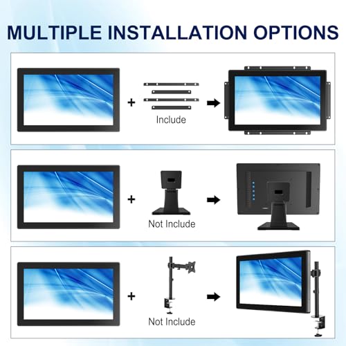 FHD Industrial Touch Monitor, 13.3 Inch Open Frame Touch Screen Display, 10-Point Capacitive Touch Monitor, VESA & Open-Frame Bracket Mounting for Kiosk and Mounting - size: 13.3