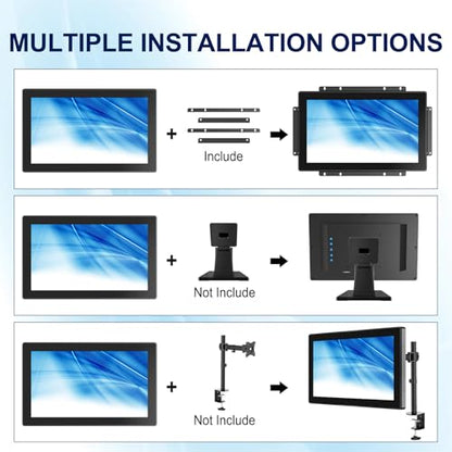 FHD Industrial Touch Monitor, 13.3 Inch Open Frame Touch Screen Display, 10-Point Capacitive Touch Monitor, VESA & Open-Frame Bracket Mounting for Kiosk and Mounting - size: 13.3