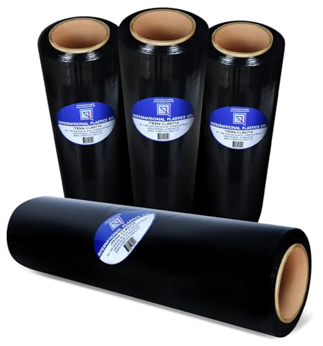 International Plastics Co. 18" Stretch Film/Wrap 1500 feet 80 Gauge, 4 Pack - color: Black, size: 4 Pack