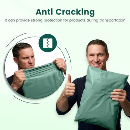 Metronic Bulk Poly Mailers 14.5x19 400 Pack, Self Seal Large Shipping Bags - color: Grayed Jade Green, size: 14.5x19 400PC