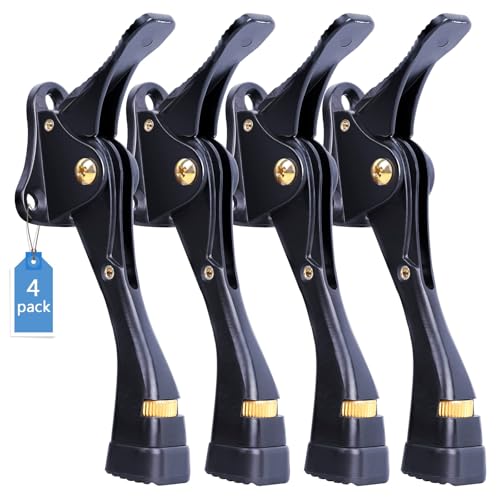 Door Stoppers, 4 Inch Kickdown Door Stop for Bottom of Door, Black, 4 Pack - color: Black, size: 4 Pack