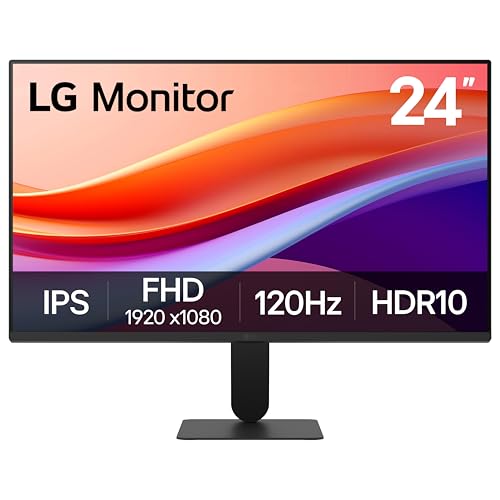 LG 24U411A-B 24-inch Full HD (1920 x 1080) IPS Computer Monitor, 120Hz, HDR10, Reader Mode, Flicker Safe, HDMI, Slim Stand Base, Black - size: 24 inch