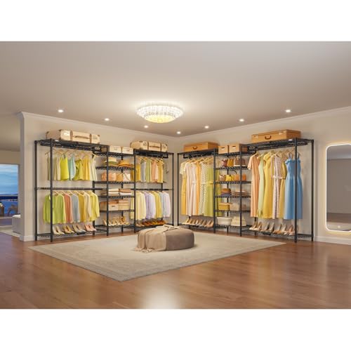 VIPEK X3 Plus Large Expandable Closet Rack Wardrobe Closet Organizer Black - color: Black, size: X3 Plus