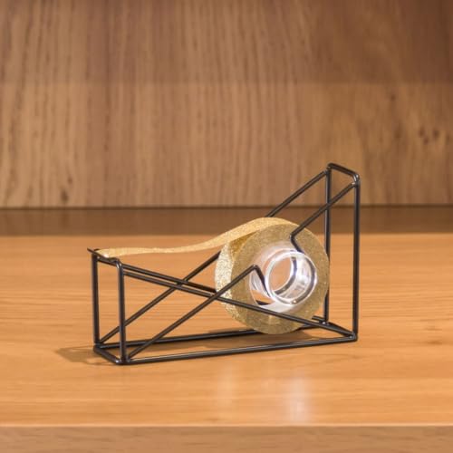 U Brands Desktop Tape Dispenser, Wire Metal, Black - 3839U06-24 - color: Black