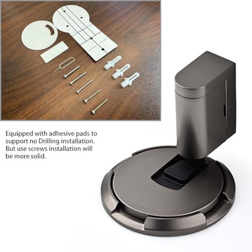 Windproof Door Stopper, Heavy Duty Doorstops, Height Adjustable Mechanical Door Catch Holder Keep Door Open, No Drilling with Screws and Adhesive, 1Pack, Grey - color: Gray